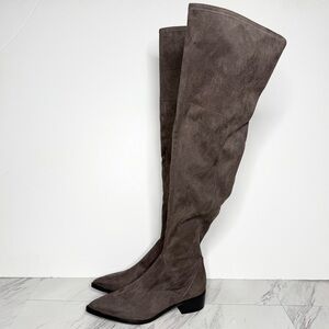 Marc Fisher Gray Pointy Toe Over The Knee Boot 8 1/2 M
